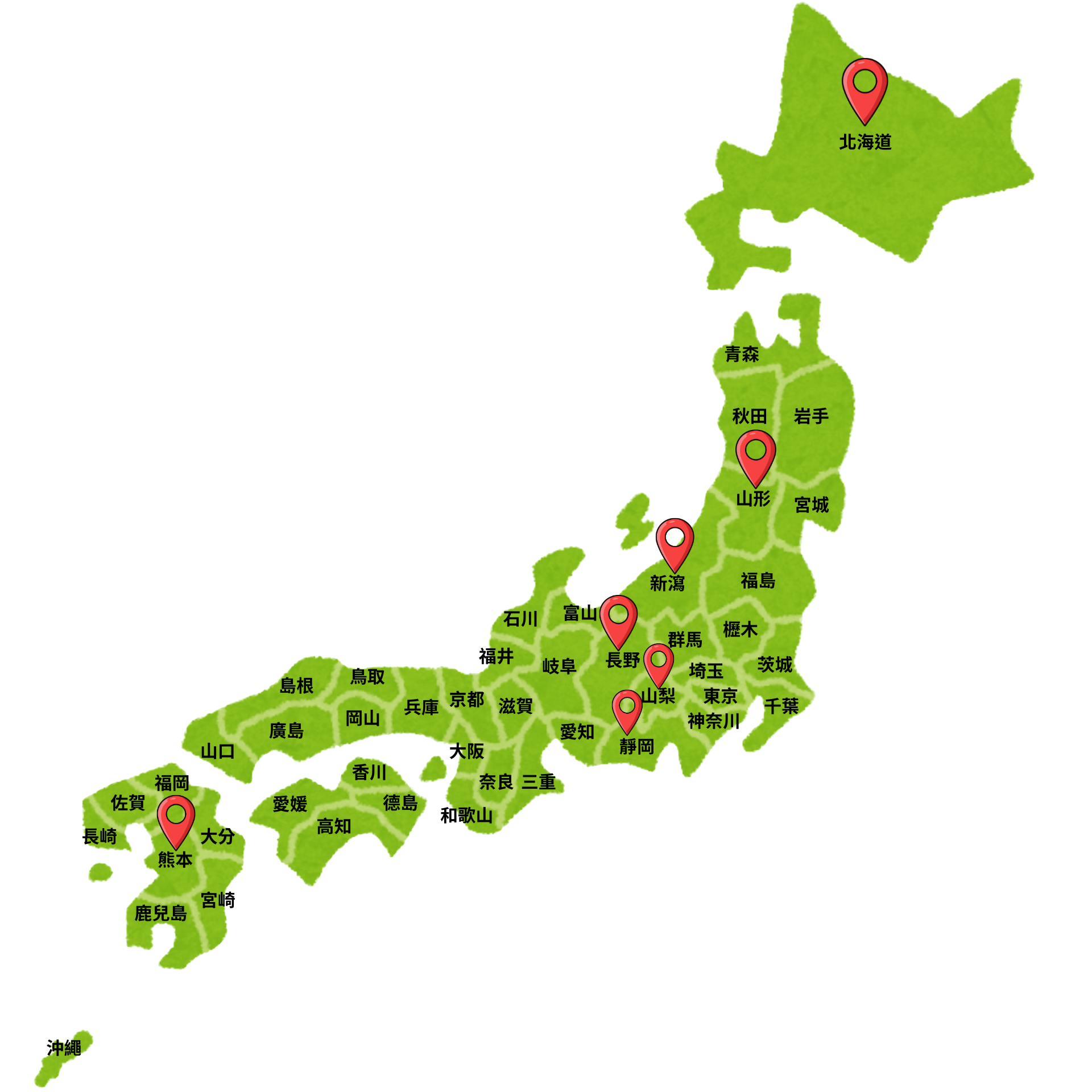 日本地圖區域選單